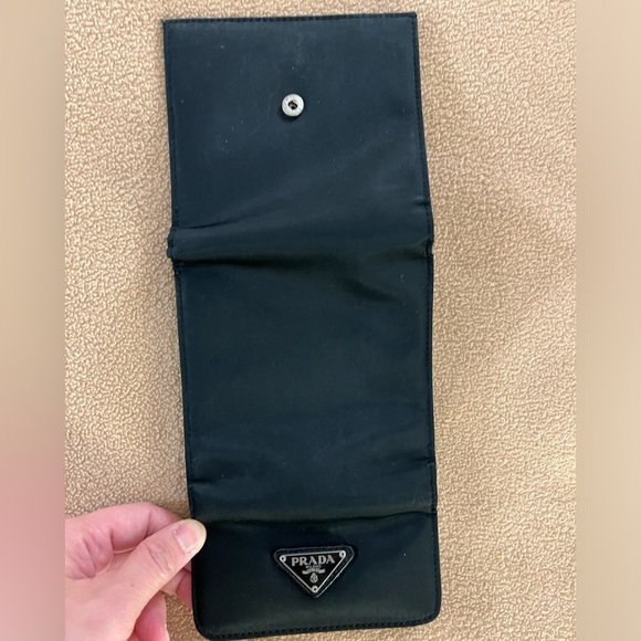 Preowned Prada Nylon Logo plate black trifold wallet - Picture 13 of 15